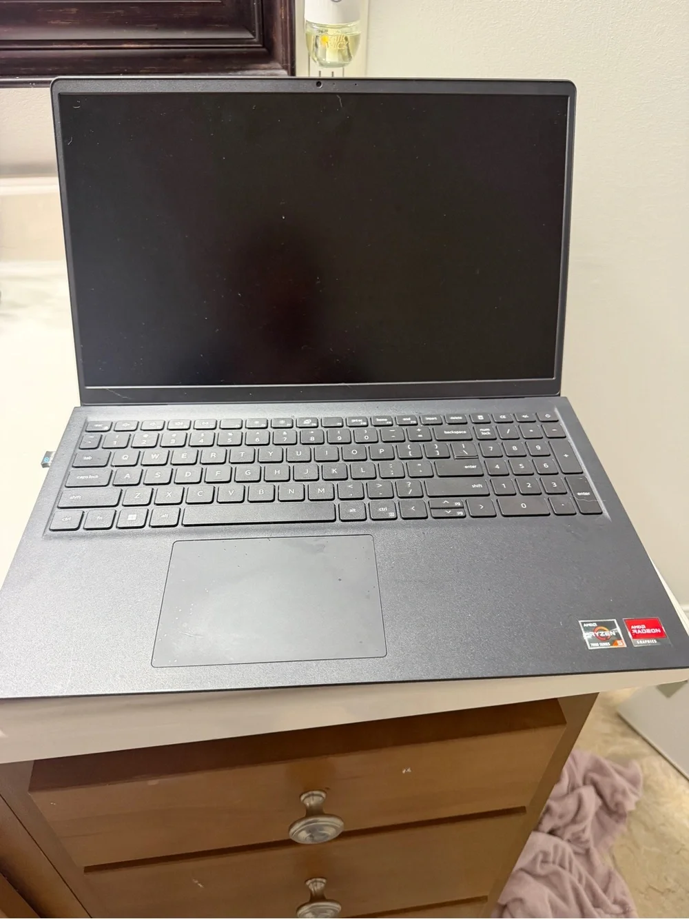 Dell Matte Black Laptop with Center Logo